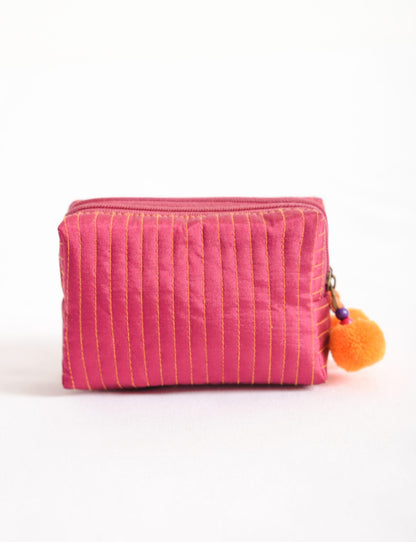 Small hot pink pouch - double pocket