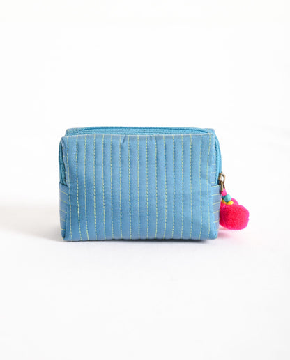 Small turquoise pouch - double pocket