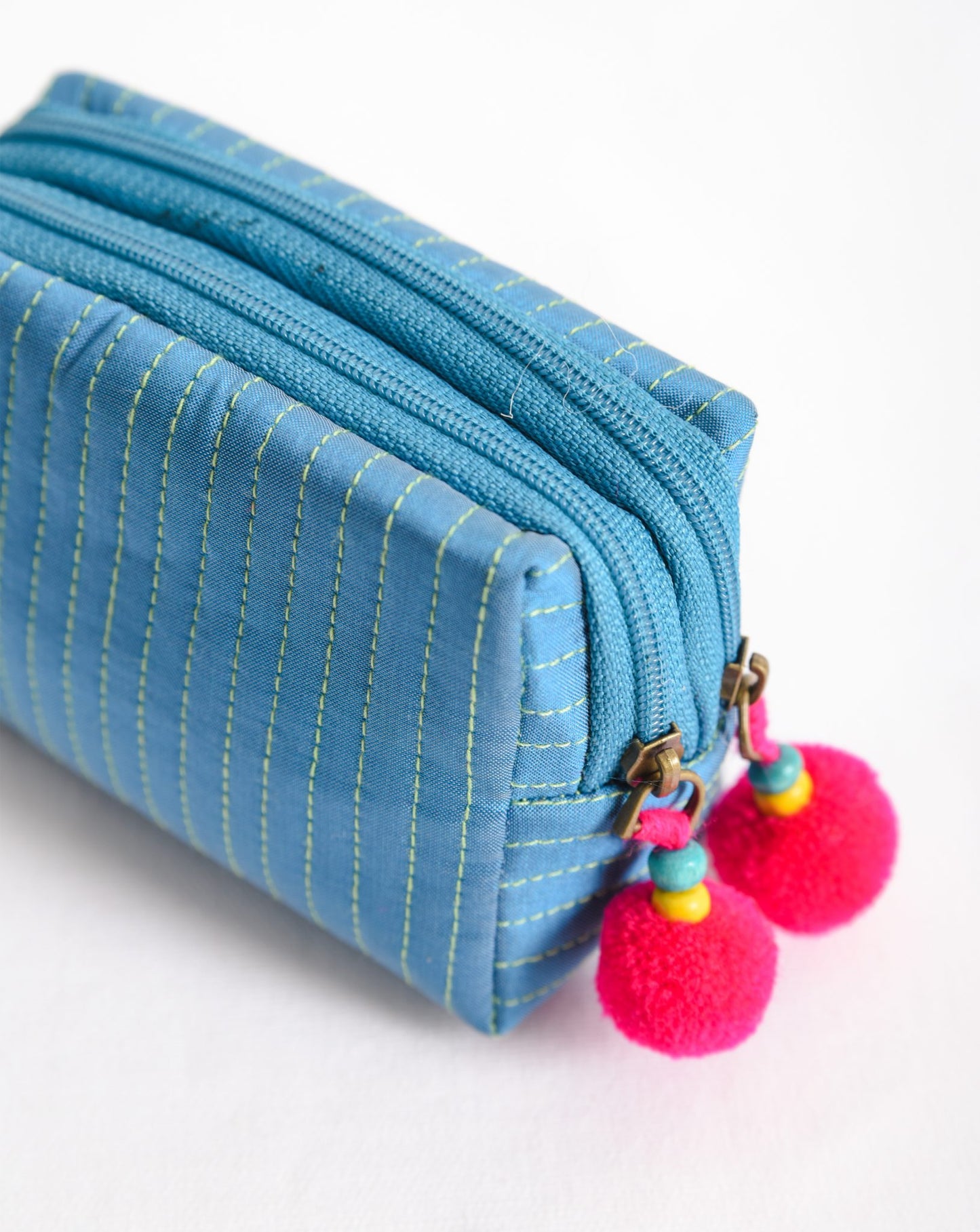 Small turquoise pouch - double pocket