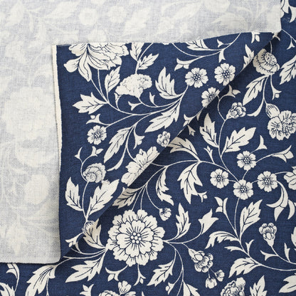 Blue printed fabric, kalamkari pattern,floral print