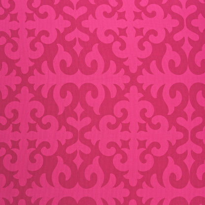 Bright pink printed fabric, shyrdak pattern, Bold print