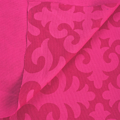 Bright pink printed fabric, shyrdak pattern, Bold print