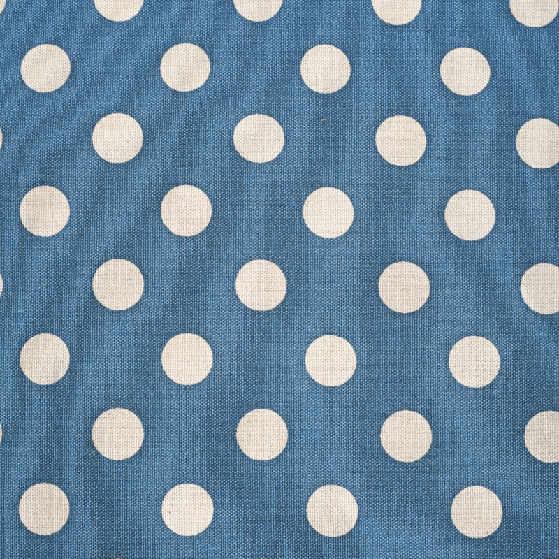 Blue printed fabric, polka dot pattern, retro print
