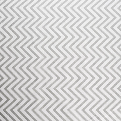 Grey and white printed fabric, chevron pattern, Geometrical print