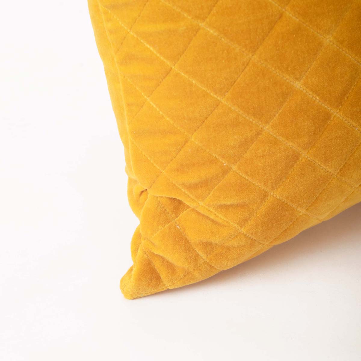 Yellow Quilted velvet pillow cover, solid colour throw pillow, colours and sizes available