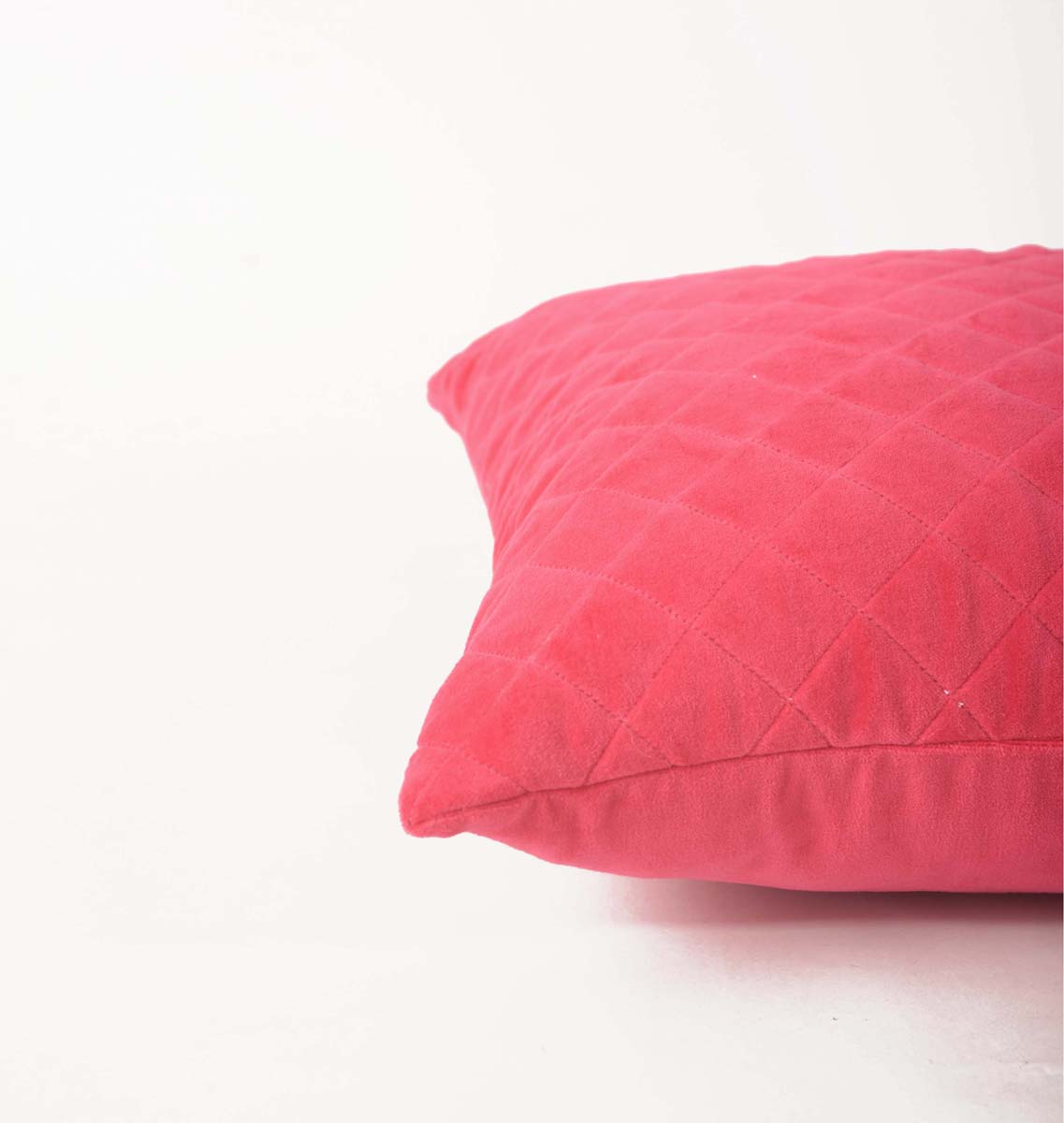 Hot Pink Quilted velvet pillow cover, solid colour throw pillow, colours and sizes available