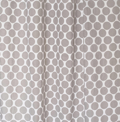 Polka - Cotton sheer printed curtain panel in grey colour