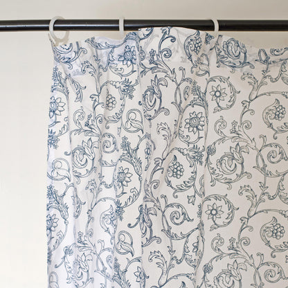 Blue Swirl - Sheer printed curtain Panel