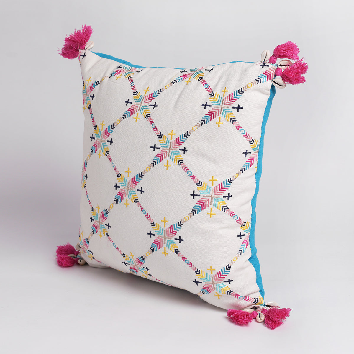Banjara - Embroidered multicoloured Peruvian cushion cover 16X16 inches