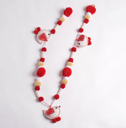 Christmas decor, Pompom and dove garland, holiday decor, sizes available