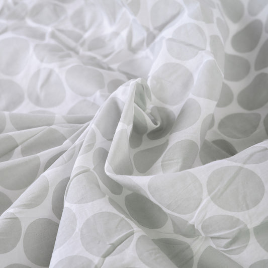 Grey polka print sheer fabric