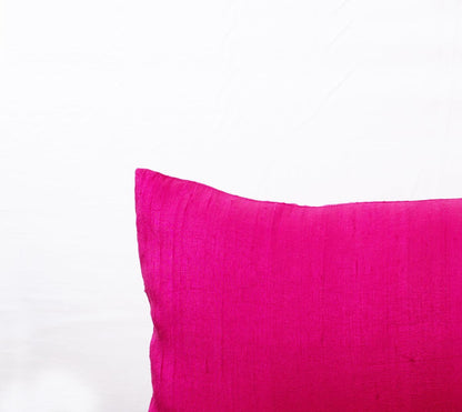 Hot pink solid pure silk pillow cover, sizes available