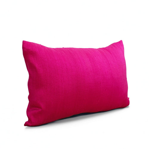 Hot pink solid pure silk pillow cover, sizes available