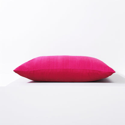 Hot pink solid pure silk pillow cover, sizes available