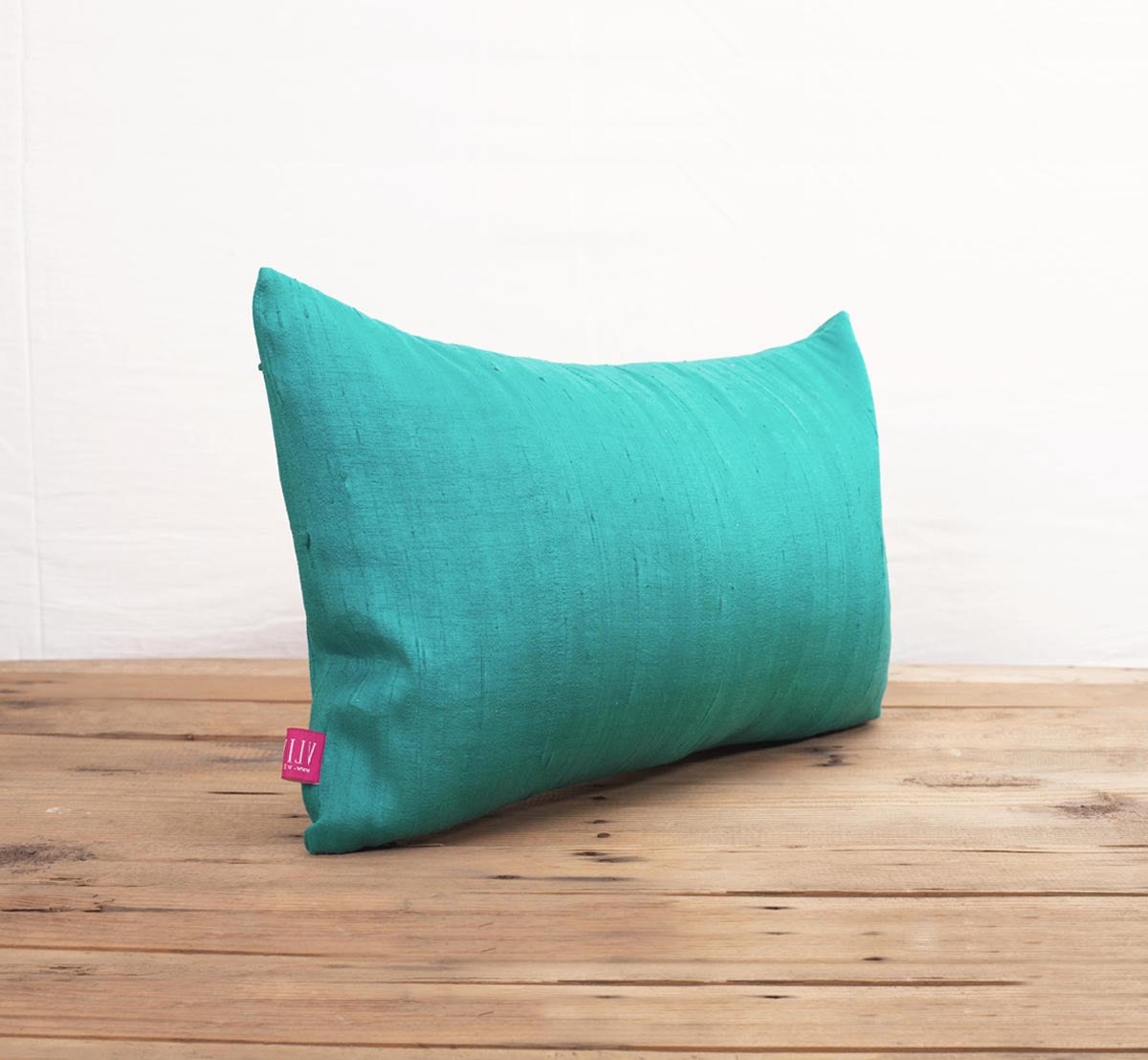 Turquoise solid pure silk pillow cover, sizes available