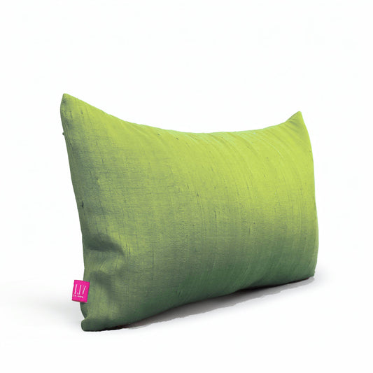 Spring Green solid pure silk pillow cover, sizes available