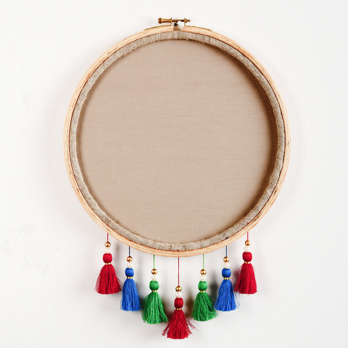 TABLA Musical instrument wall art, embroidery and applique in hoop OR wooden frame
