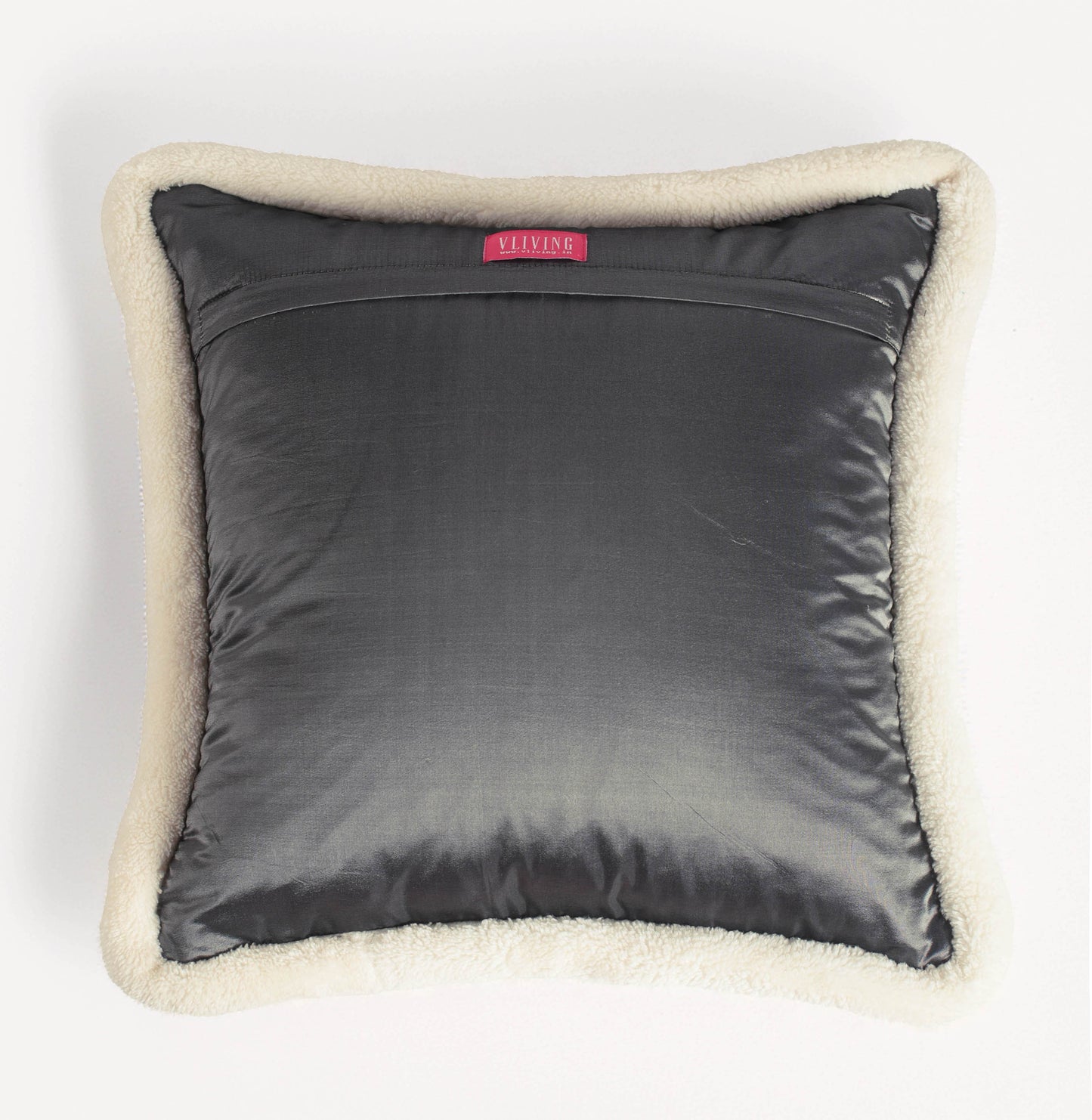 Svenska - Grey Quilted Faux Silk Cushion Cover | Nordic Style | Parka Chording - Vliving