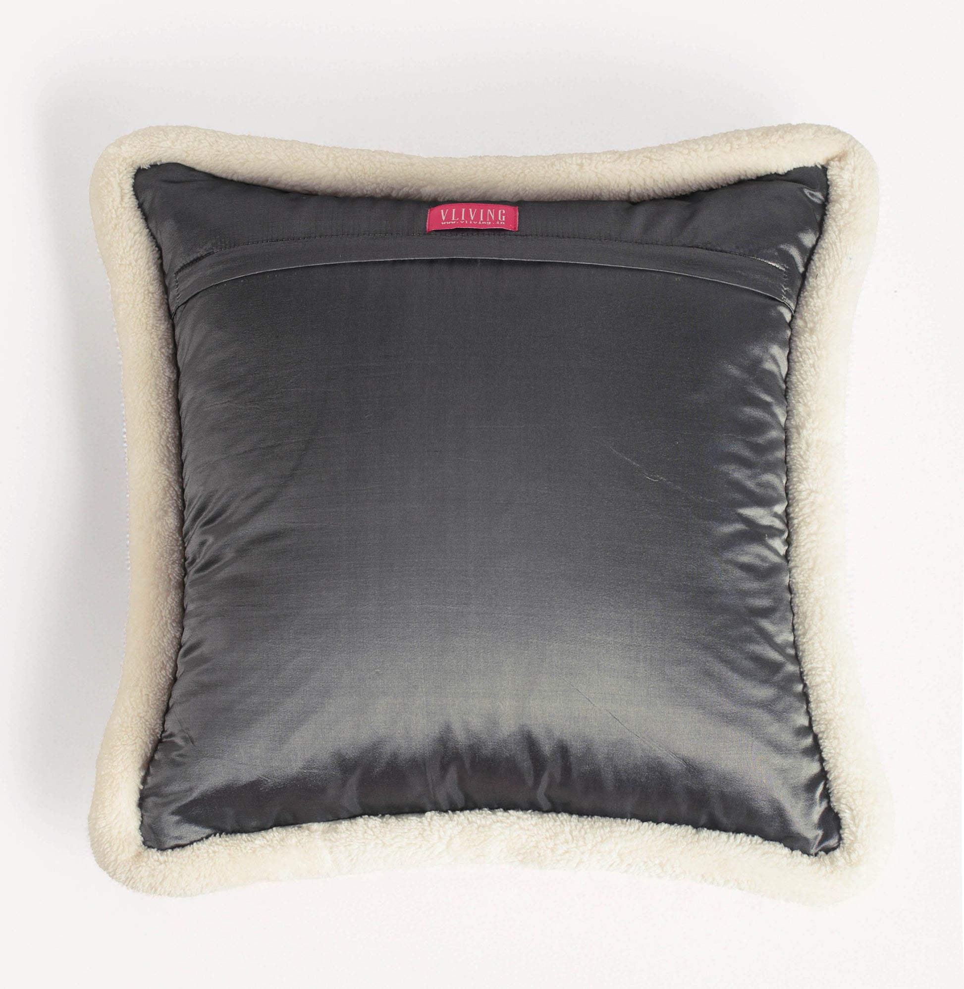 Svenska - Grey Quilted Faux Silk Cushion Cover | Nordic Style | Parka Chording - Vliving