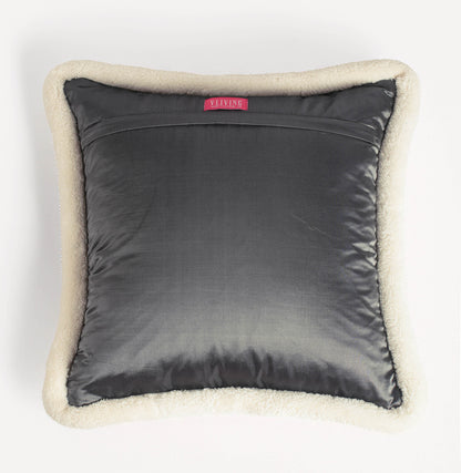 Svenska - Grey Quilted Faux Silk Cushion Cover | Nordic Style | Parka Chording - Vliving