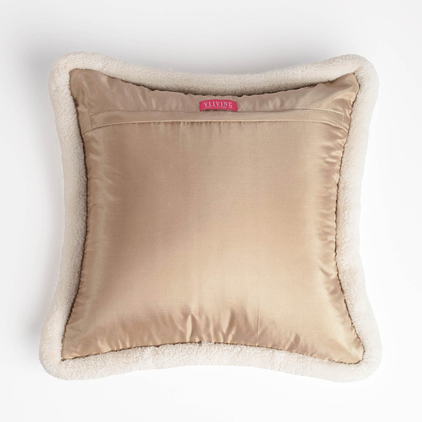 Svenska - Beige Quilted Faux Silk Cushion Cover | Nordic Style | Parka Chording - Vliving