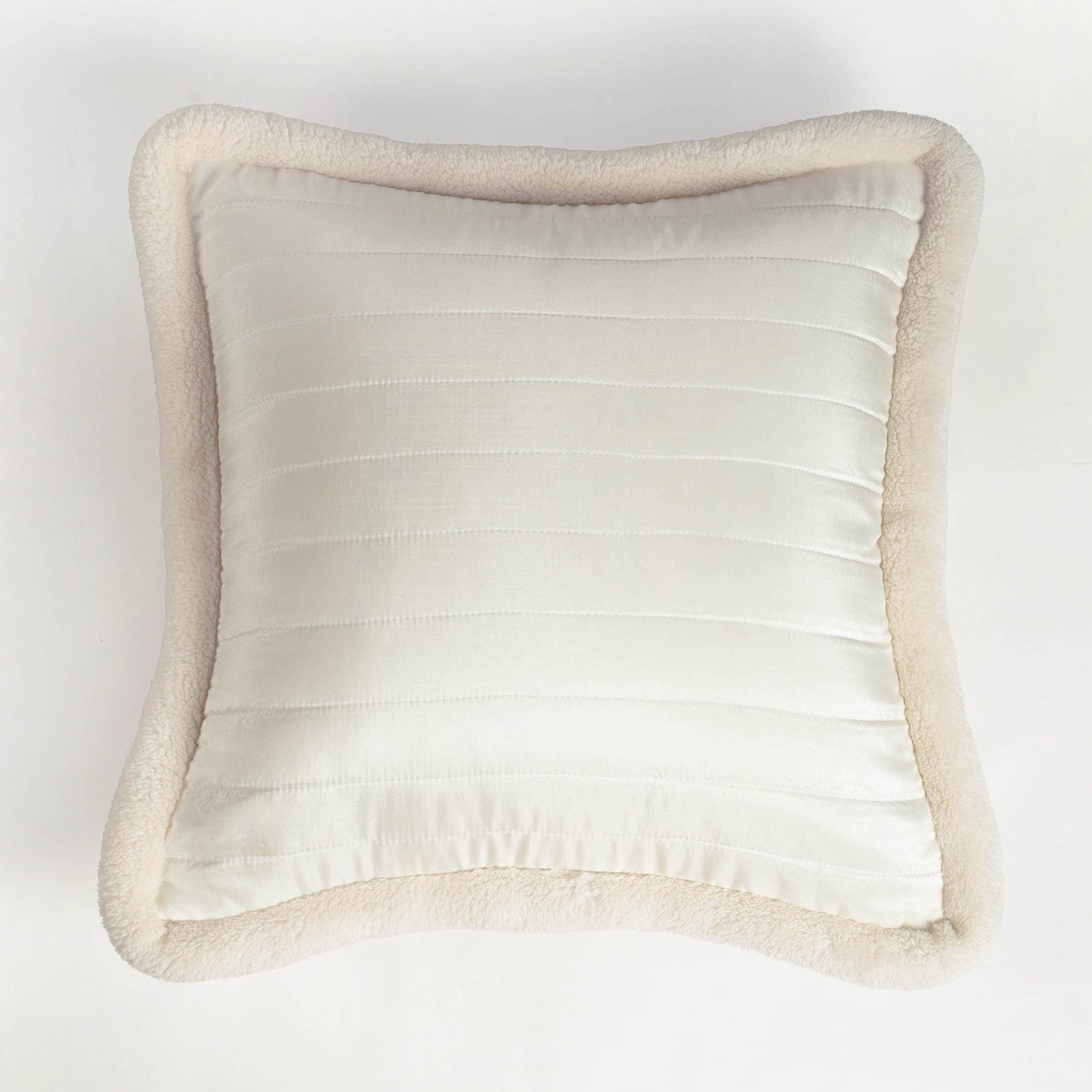 Svenska - White Quilted Faux Silk Cushion Cover | Nordic Style | Parka Chording - Vliving