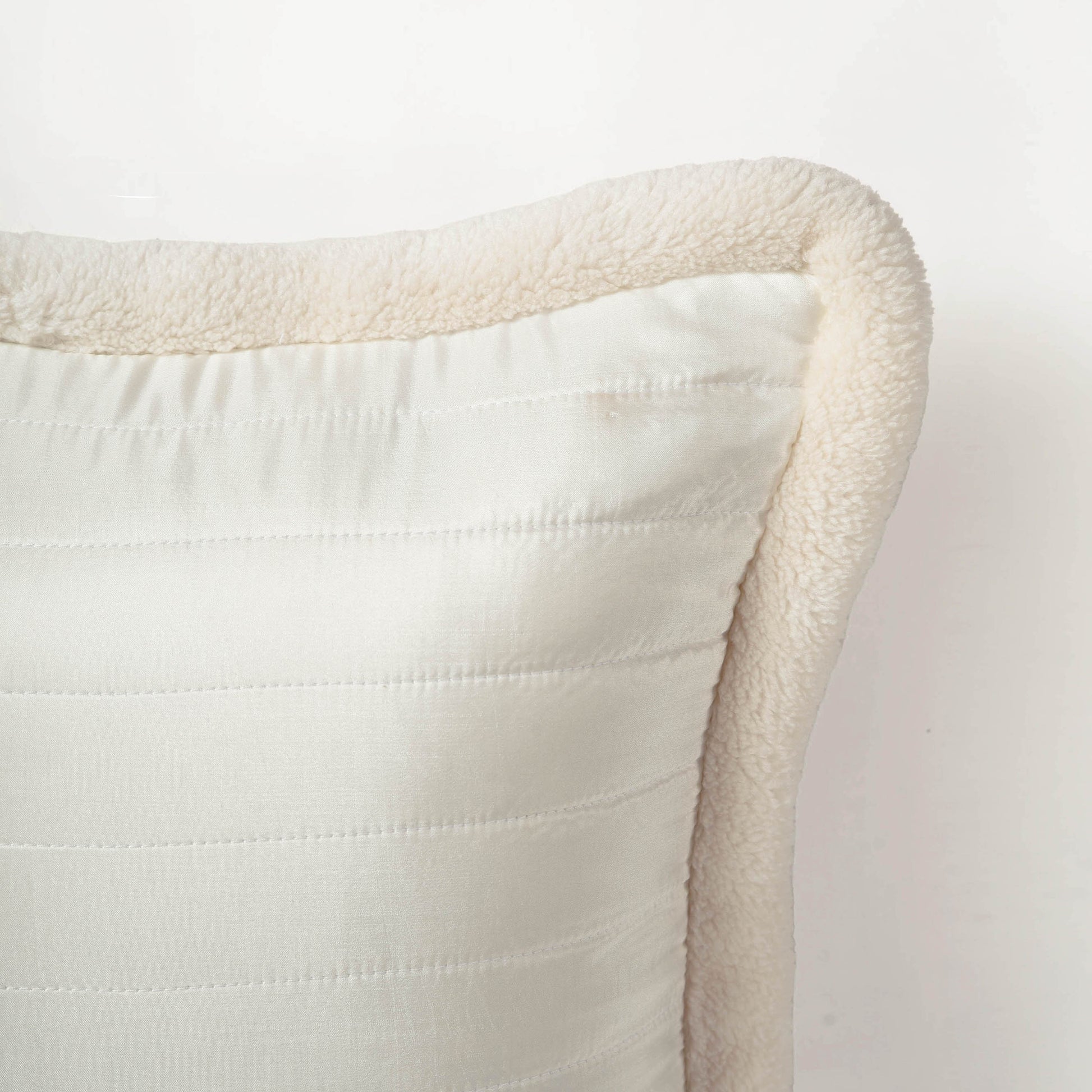 Svenska - White Quilted Faux Silk Cushion Cover | Nordic Style | Parka Chording - Vliving