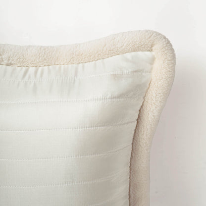 Svenska - White Quilted Faux Silk Cushion Cover | Nordic Style | Parka Chording - Vliving