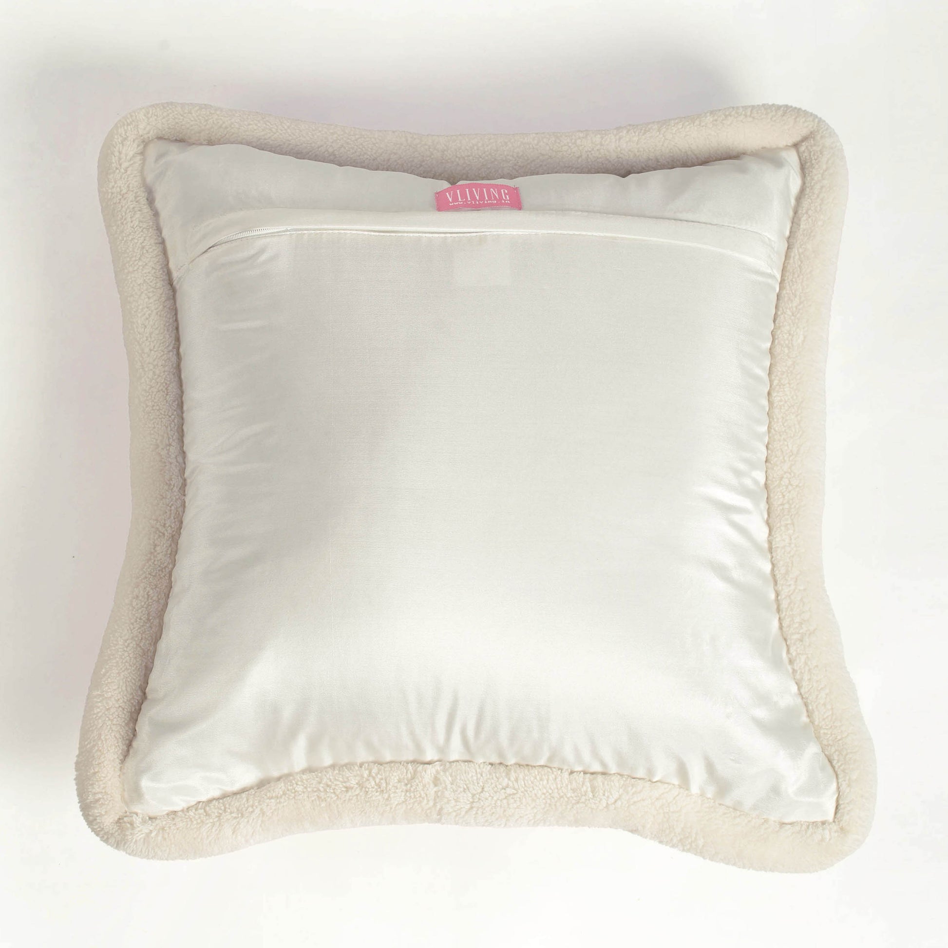 Svenska - White Quilted Faux Silk Cushion Cover | Nordic Style | Parka Chording - Vliving