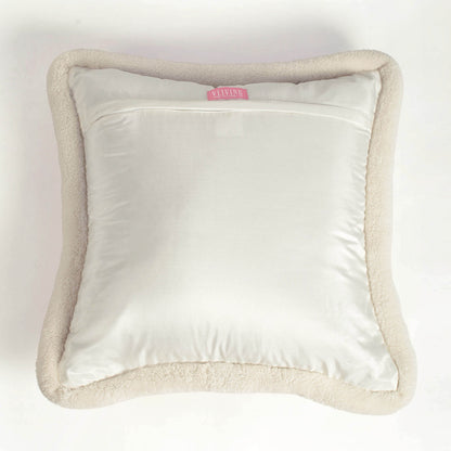 Svenska - White Quilted Faux Silk Cushion Cover | Nordic Style | Parka Chording - Vliving