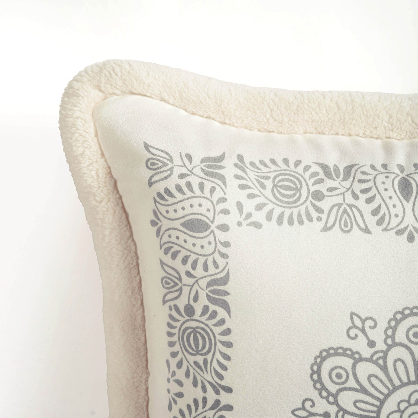 Svenska - Nordic Style Printed Cushion Cover | Faux Suede | Off White - Vliving