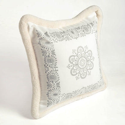Svenska - Nordic Style Printed Cushion Cover | Faux Suede | Off White - Vliving