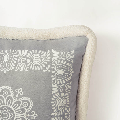 Svenska - Grey Nordic Style Printed Cushion Cover | Faux Suede | Scandinavian Decor - Vliving
