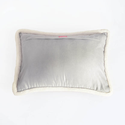 Svenska - Grey & Off White Nordic Lumbar Cushion Cover | Faux Suede | Scandinavian Decor - Vliving
