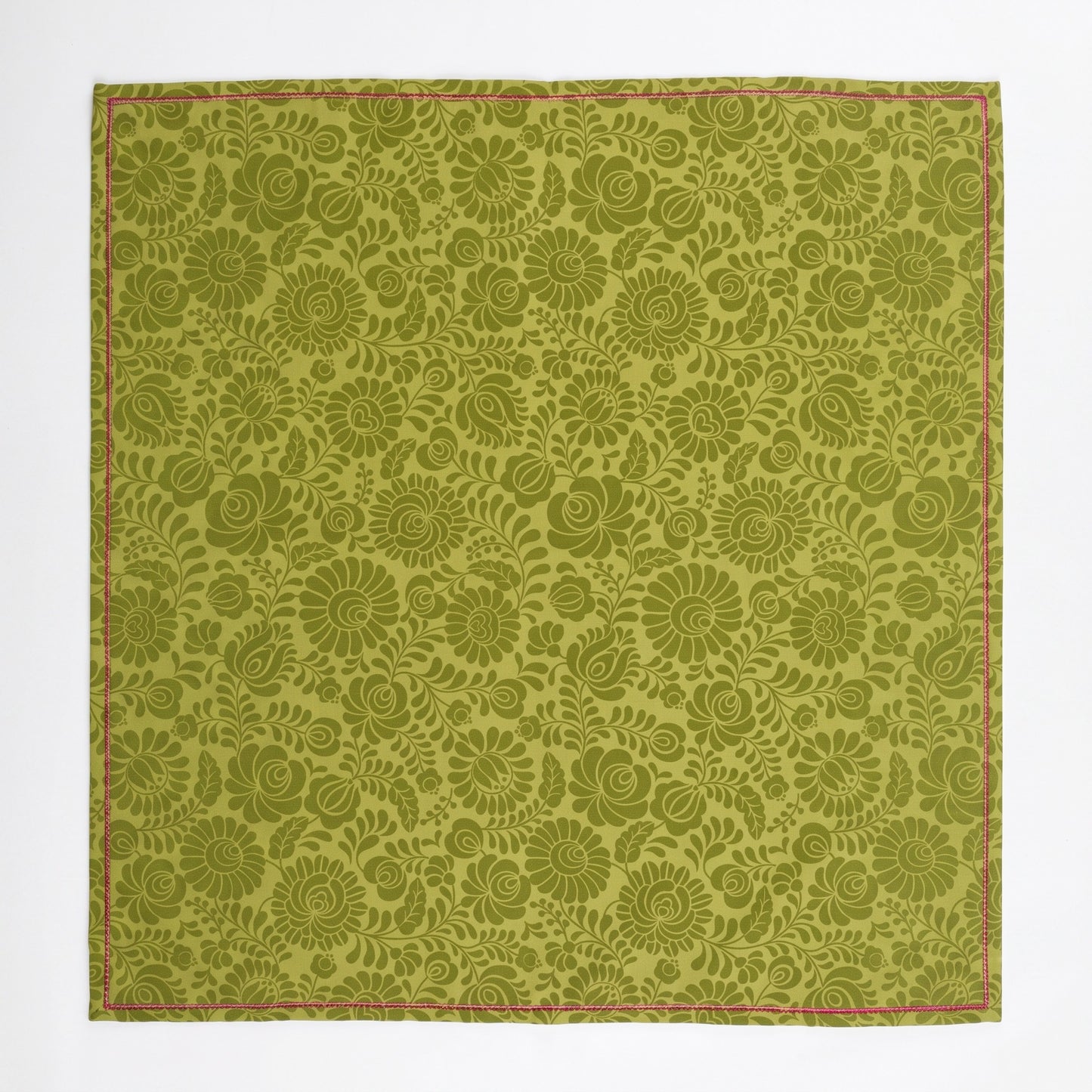 Matyo Green Floral Print Cotton Table Napkin | Set of 4 or 6 | 18 × 18 inches