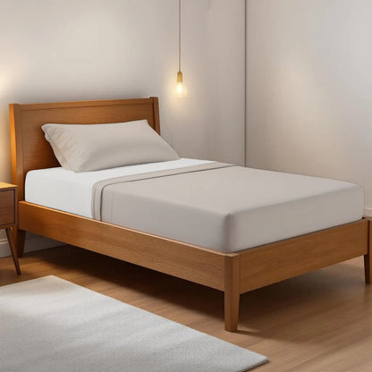 CONCRETE GREY 300TC flat sheet set, premium pure cotton satin