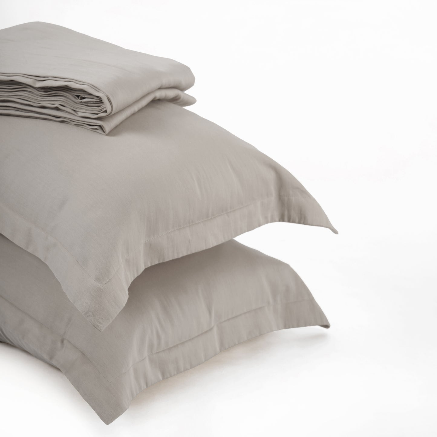 CONCRETE GREY 300TC flat sheet set, premium pure cotton satin