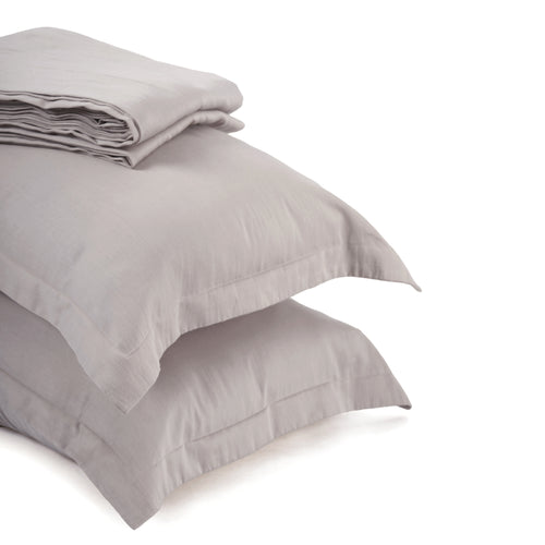 CONCRETE GREY 300TC flat sheet set, premium pure cotton satin