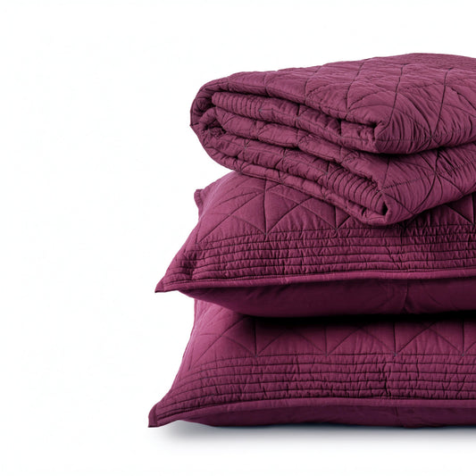 PLUM cotton Quilt bed set, Sizes available