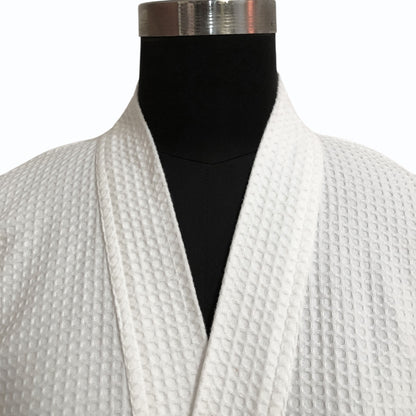 Organic Luxury Cotton White Waffle Bath Robe, Hotel style ( personalise with monogram) - Vliving