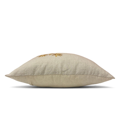 ZARI BAAG - Pure Linen Pillow Cover with Metallic Applique - 18x18 inches - Vliving