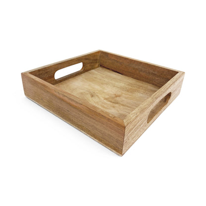 Wooden Square Serving Tray | Mango Wood | 10×10 Inches