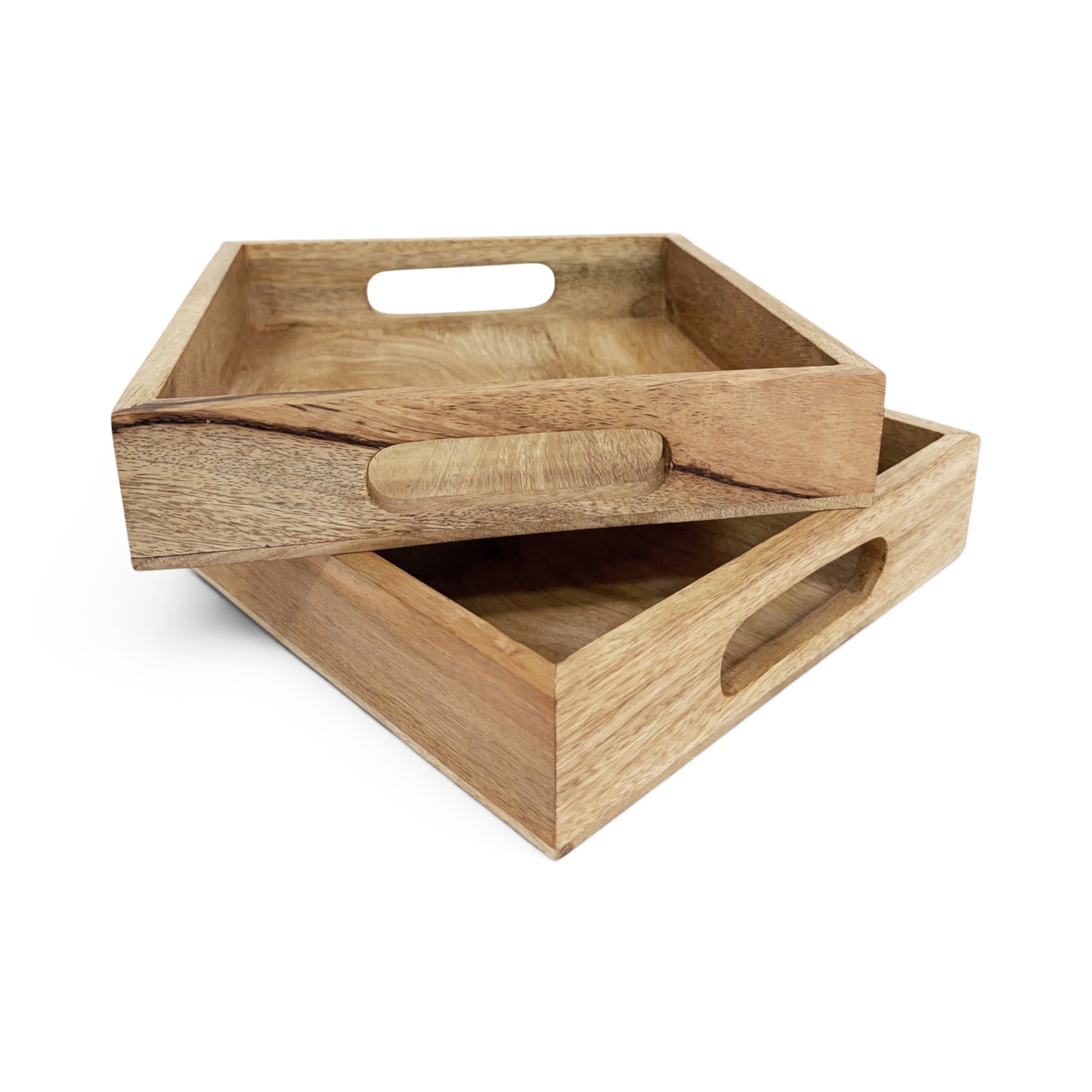 Wooden Square Serving Tray | Mango Wood | 10×10 Inches