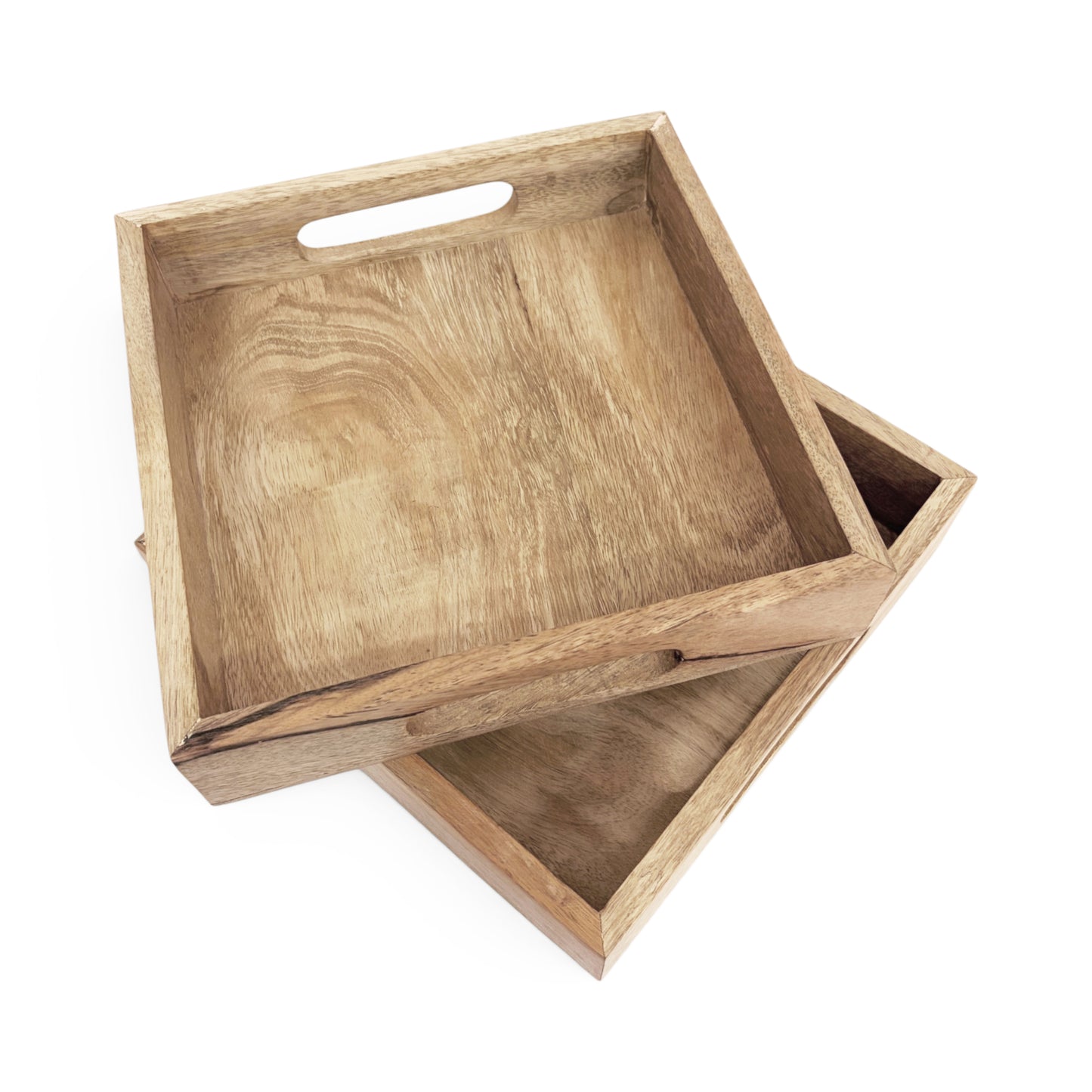 Wooden Square Serving Tray | Mango Wood | 10×10 Inches