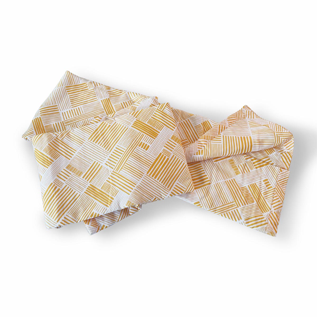 MODERN RETRO - Yellow stripe print soft Cotton three layer dohar, sizes available