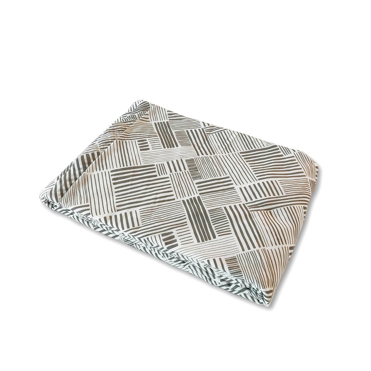 MODERN RETRO - Grey stripe print soft Cotton three layer dohar, sizes available