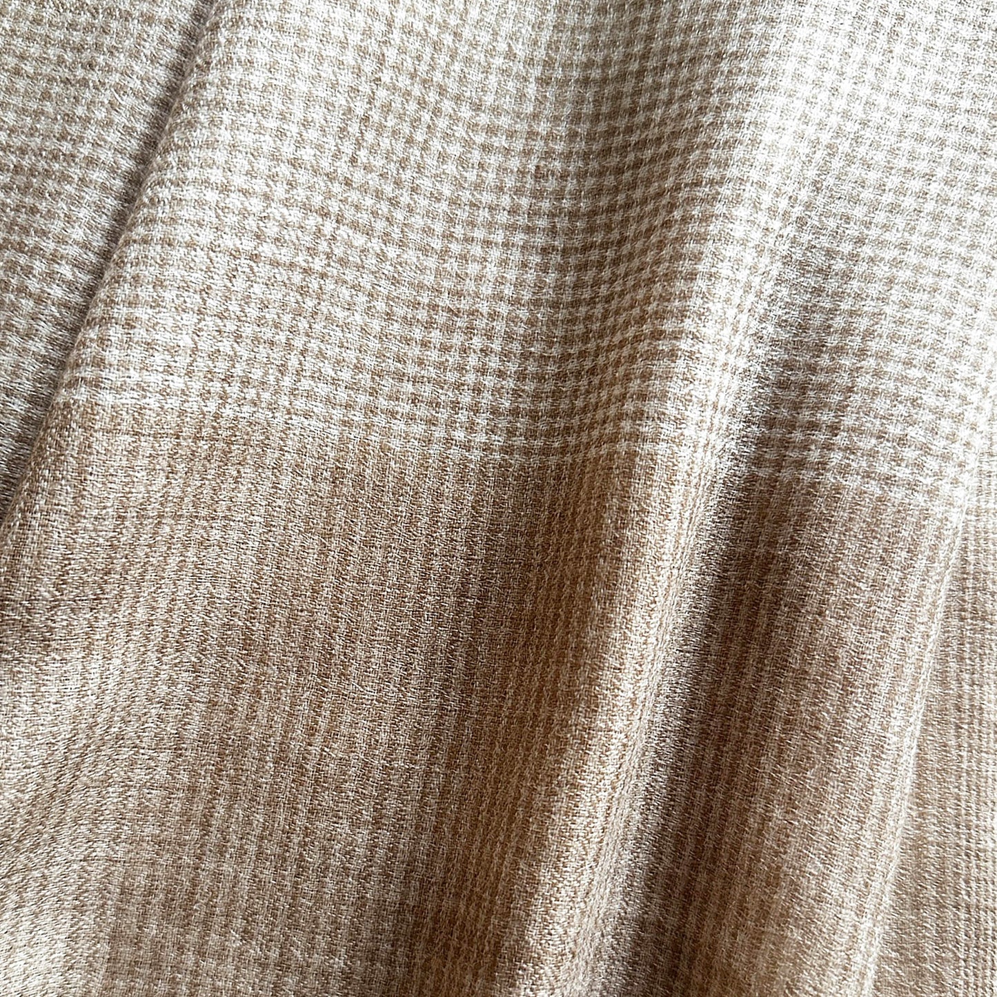 CHECK fine wool blend scarf for men, beige and off white colour, reversible, gift for men