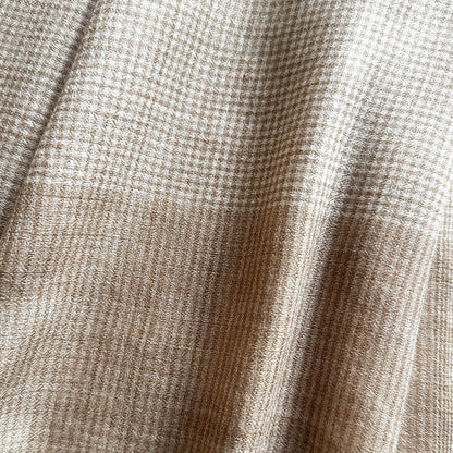 CHECK fine wool blend scarf for men, beige and off white colour, reversible, gift for men