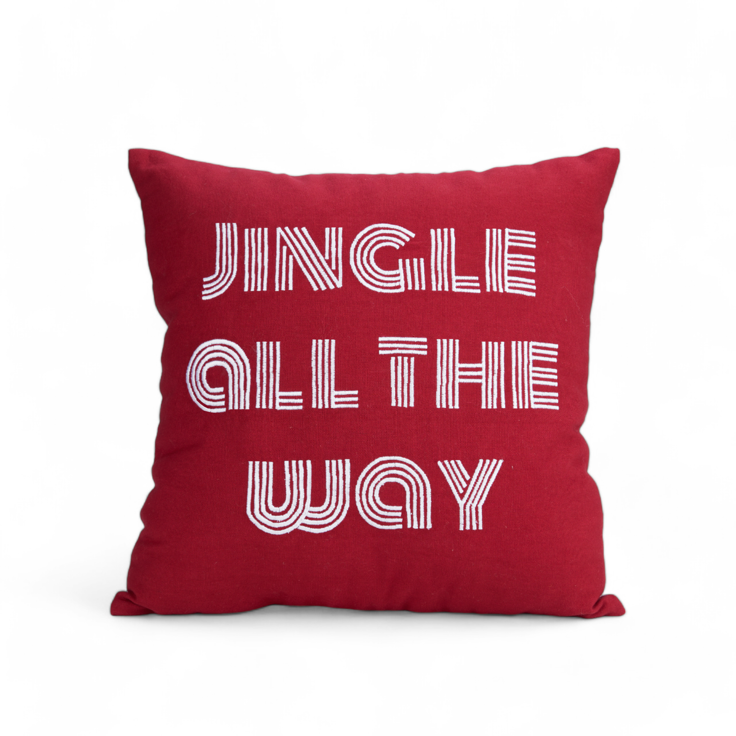 Christmas pillow cover, Red and white, Christmas quote embroidery in modern retro style, sizes available