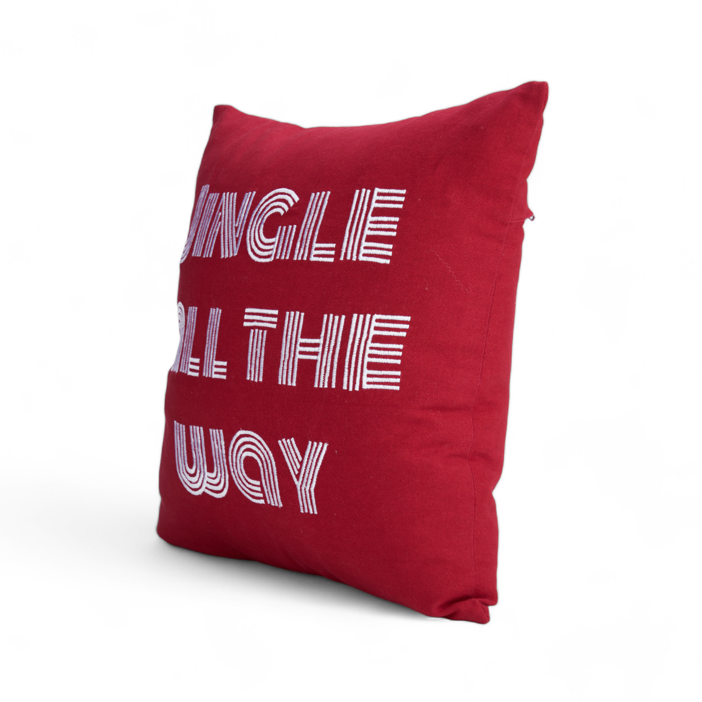 Christmas pillow cover, Red and white, Christmas quote embroidery in modern retro style, sizes available